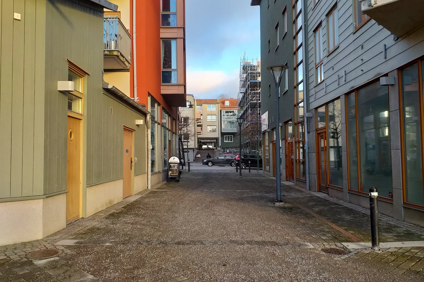 Nybyggda hus vid Södra gränden i centrala Kungälv